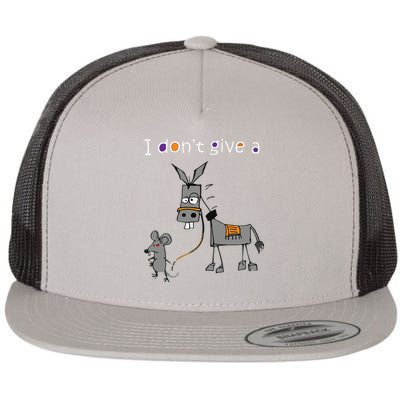 I Dont Give A Rats Ass Mouse Walking Donkey Flat Bill Trucker Hat