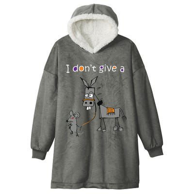 I Dont Give A Rats Ass Mouse Walking Donkey Hooded Wearable Blanket