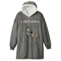 I Dont Give A Rats Ass Mouse Walking Donkey Hooded Wearable Blanket