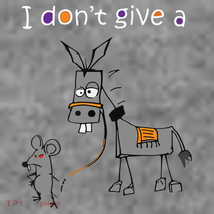 I Dont Give A Rats Ass Mouse Walking Donkey 7-Panel Snapback Hat