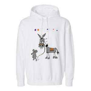 I Dont Give A Rats Ass Mouse Walking Donkey Garment-Dyed Fleece Hoodie