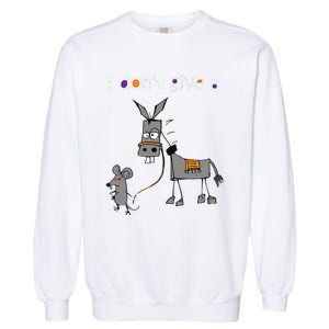 I Dont Give A Rats Ass Mouse Walking Donkey Garment-Dyed Sweatshirt