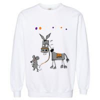 I Dont Give A Rats Ass Mouse Walking Donkey Garment-Dyed Sweatshirt