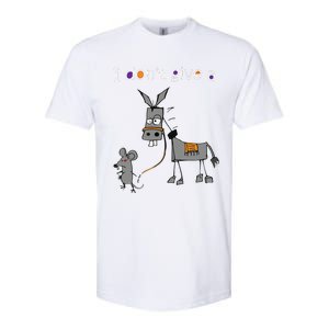 I Dont Give A Rats Ass Mouse Walking Donkey Softstyle CVC T-Shirt