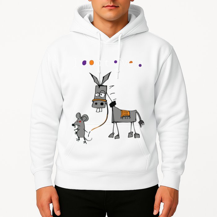 I Dont Give A Rats Ass Mouse Walking Donkey Hoodie