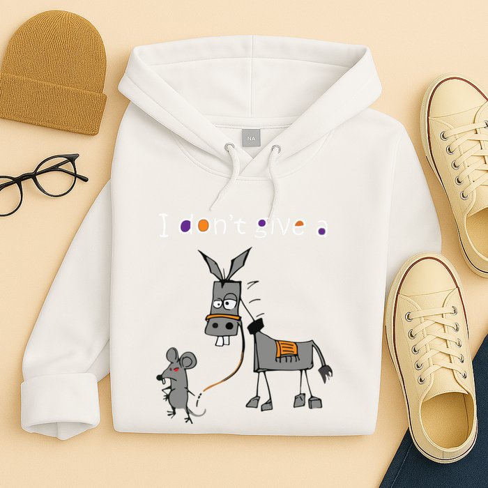I Dont Give A Rats Ass Mouse Walking Donkey Hoodie