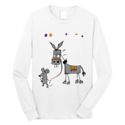 I Dont Give A Rats Ass Mouse Walking Donkey Long Sleeve Shirt