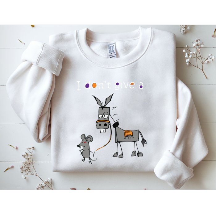 I Dont Give A Rats Ass Mouse Walking Donkey Sweatshirt