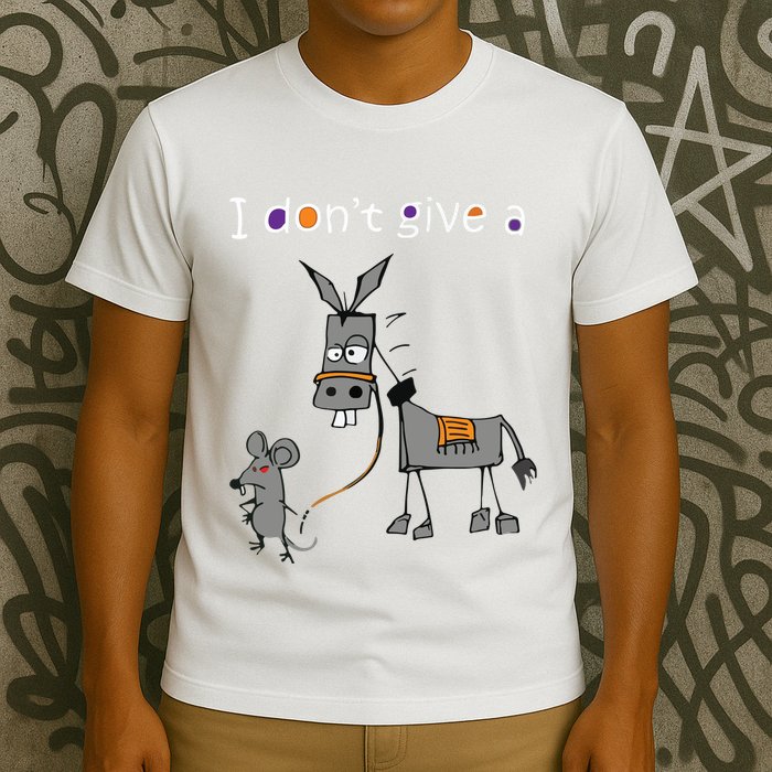 I Dont Give A Rats Ass Mouse Walking Donkey T-Shirt