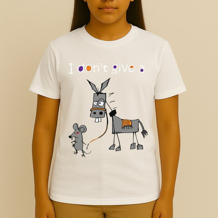 I Dont Give A Rats Ass Mouse Walking Donkey T-Shirt