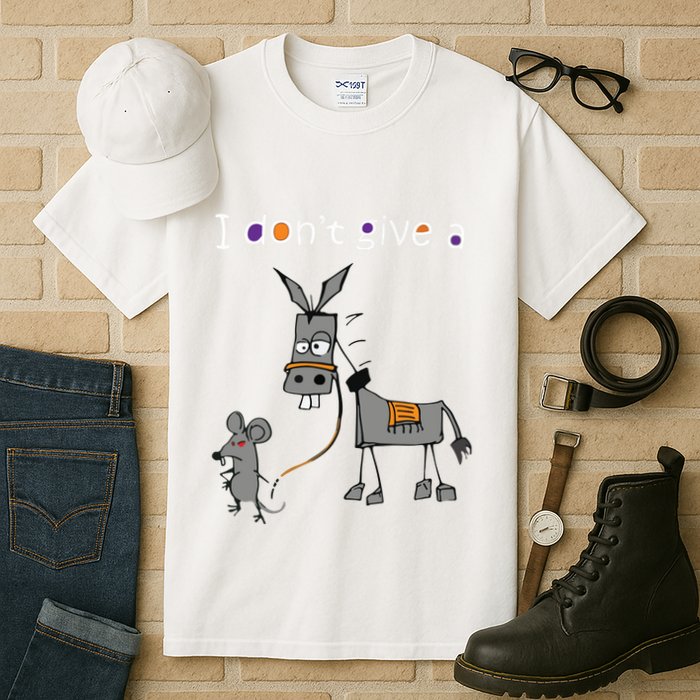 I Dont Give A Rats Ass Mouse Walking Donkey Tall T-Shirt