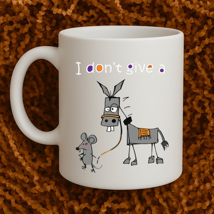 I Dont Give A Rats Ass Mouse Walking Donkey Mug