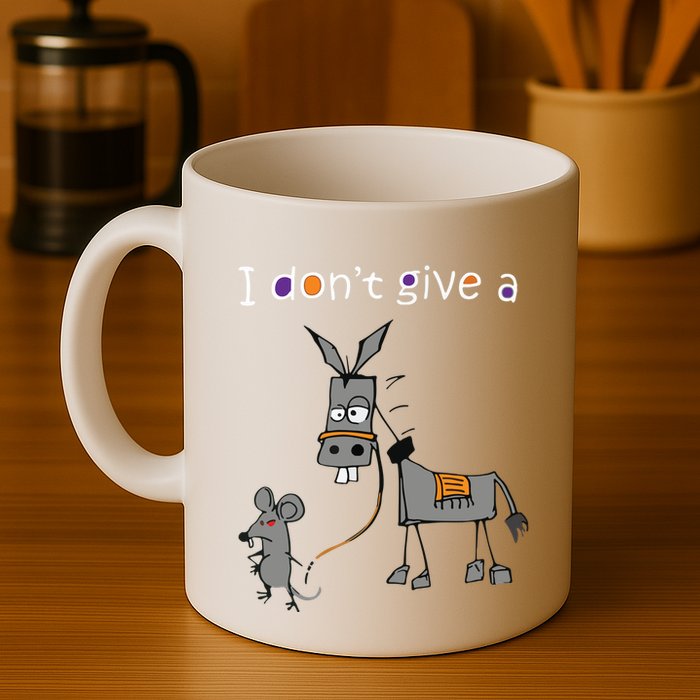 I Dont Give A Rats Ass Mouse Walking Donkey Mug