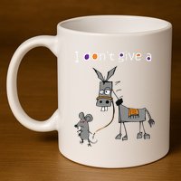 I Dont Give A Rats Ass Mouse Walking Donkey 11oz C Handle Ceramic Mug