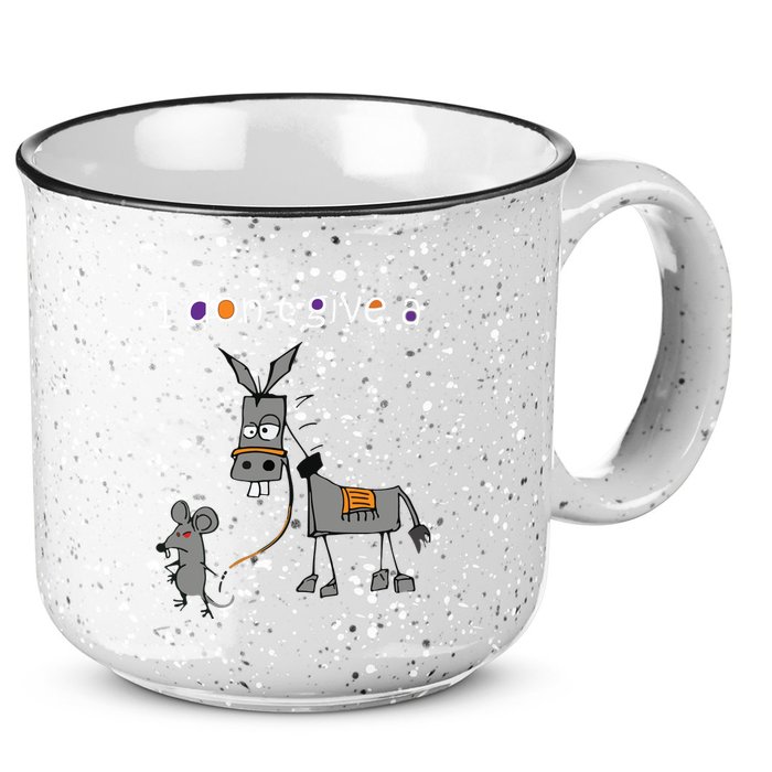 I Dont Give A Rats Ass Mouse Walking Donkey 15oz Campfire Ceramic Mug