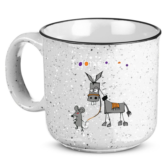 I Dont Give A Rats Ass Mouse Walking Donkey 15oz Campfire Ceramic Mug