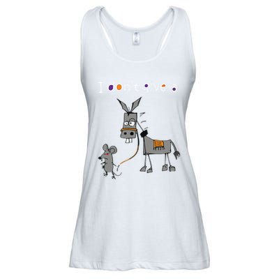 I Dont Give A Rats Ass Mouse Walking Donkey Ladies Essential Flowy Tank