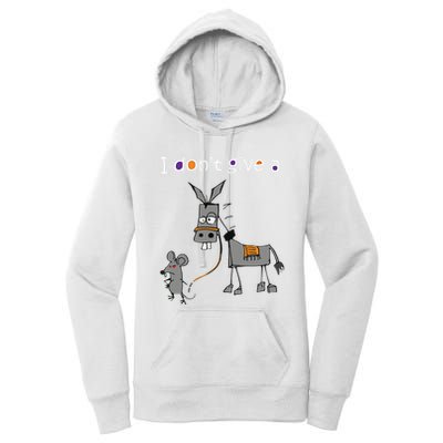 I Dont Give A Rats Ass Mouse Walking Donkey Women's Pullover Hoodie