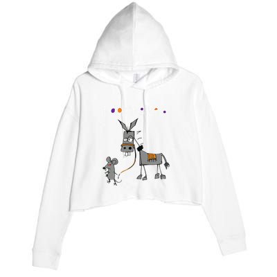 I Dont Give A Rats Ass Mouse Walking Donkey Crop Fleece Hoodie