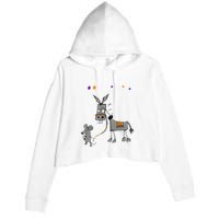 I Dont Give A Rats Ass Mouse Walking Donkey Crop Fleece Hoodie
