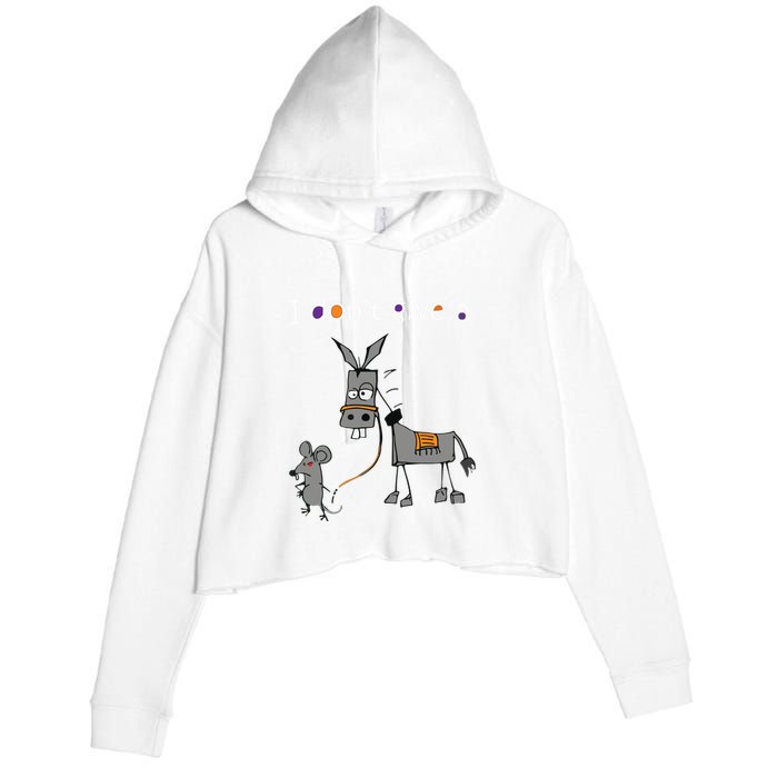 I Dont Give A Rats Ass Mouse Walking Donkey Crop Fleece Hoodie
