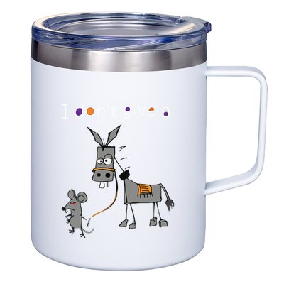 I Dont Give A Rats Ass Mouse Walking Donkey 12oz Stainless Steel Coffee Mug