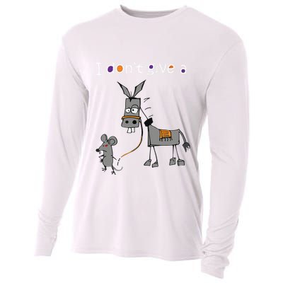 I Dont Give A Rats Ass Mouse Walking Donkey Cooling Performance Long Sleeve Crew