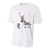 I Dont Give A Rats Ass Mouse Walking Donkey Youth Performance Sprint T-Shirt