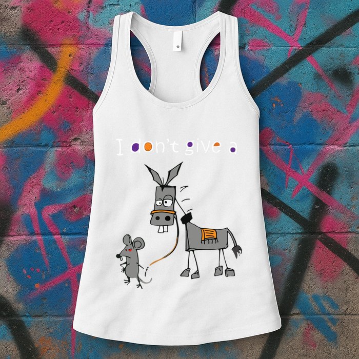 I Dont Give A Rats Ass Mouse Walking Donkey Womens Tank Top