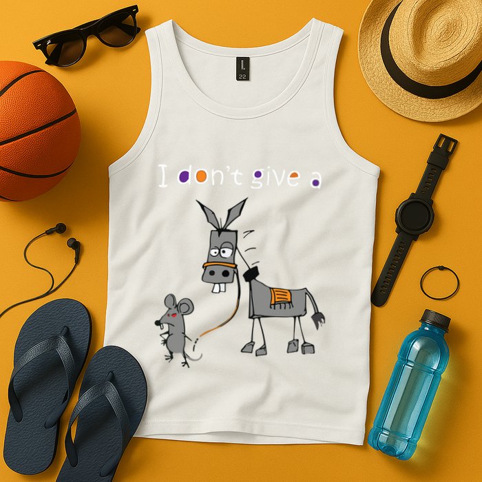 I Dont Give A Rats Ass Mouse Walking Donkey Tank Top