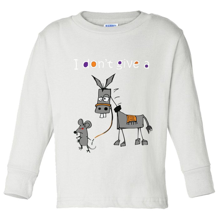 I Dont Give A Rats Ass Mouse Walking Donkey Toddler Long Sleeve Shirt