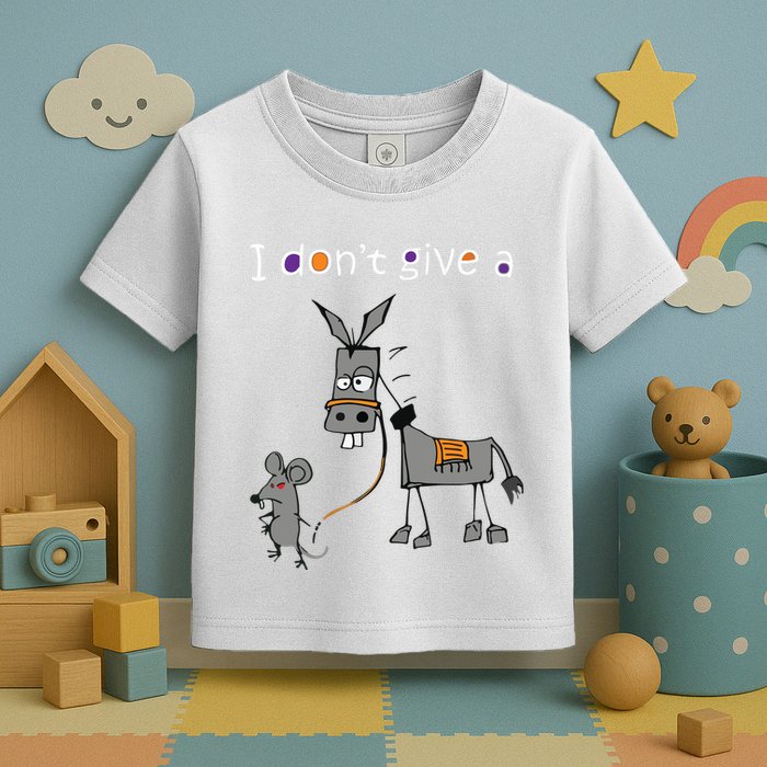 I Dont Give A Rats Ass Mouse Walking Donkey Toddler T-Shirt