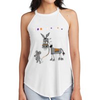 I Dont Give A Rats Ass Mouse Walking Donkey Women's Perfect Tri Rocker Tank