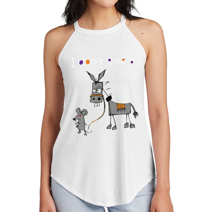 I Dont Give A Rats Ass Mouse Walking Donkey Women's Perfect Tri Rocker Tank