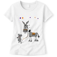 I Dont Give A Rats Ass Mouse Walking Donkey Womens T-Shirt