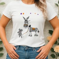 I Dont Give A Rats Ass Mouse Walking Donkey Womens T-Shirt