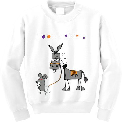 I Dont Give A Rats Ass Mouse Walking Donkey Kids Sweatshirt