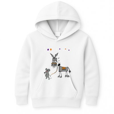 I Dont Give A Rats Ass Mouse Walking Donkey Kids Hoodie
