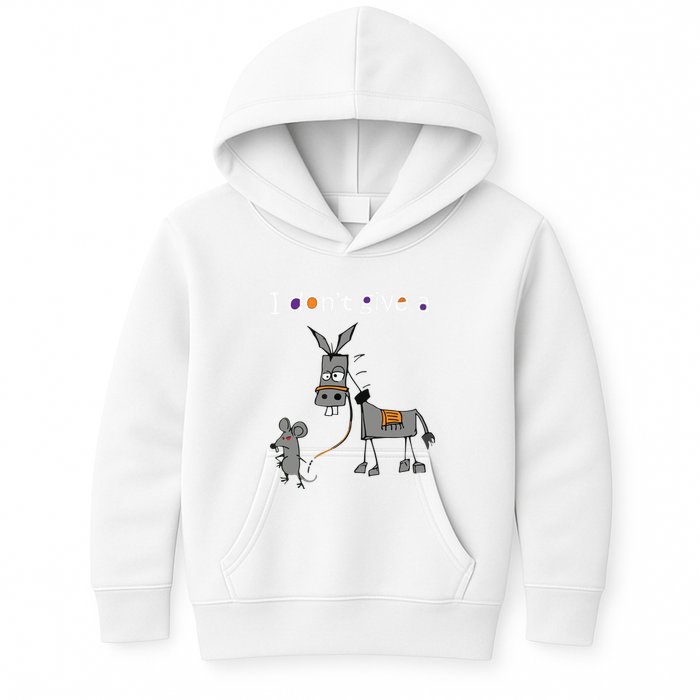 I Dont Give A Rats Ass Mouse Walking Donkey Kids Hoodie