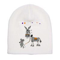 I Dont Give A Rats Ass Mouse Walking Donkey Short Acrylic Beanie