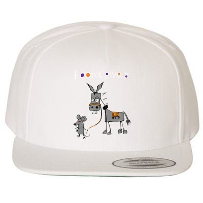 I Dont Give A Rats Ass Mouse Walking Donkey Wool Snapback Cap