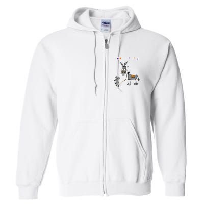 I Dont Give A Rats Ass Mouse Walking Donkey Full Zip Hoodie