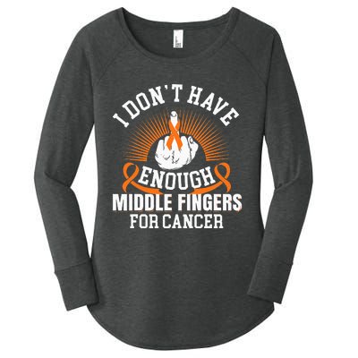 I Don't Have Enough Middle Fingers for Kidney Cancer Orange Women's Perfect Tri Tunic Long Sleeve Shirt