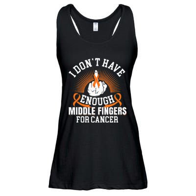 I Don't Have Enough Middle Fingers for Kidney Cancer Orange Ladies Essential Flowy Tank