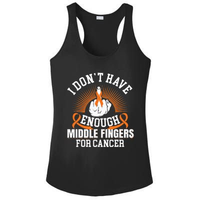 I Don't Have Enough Middle Fingers for Kidney Cancer Orange Ladies PosiCharge Competitor Racerback Tank