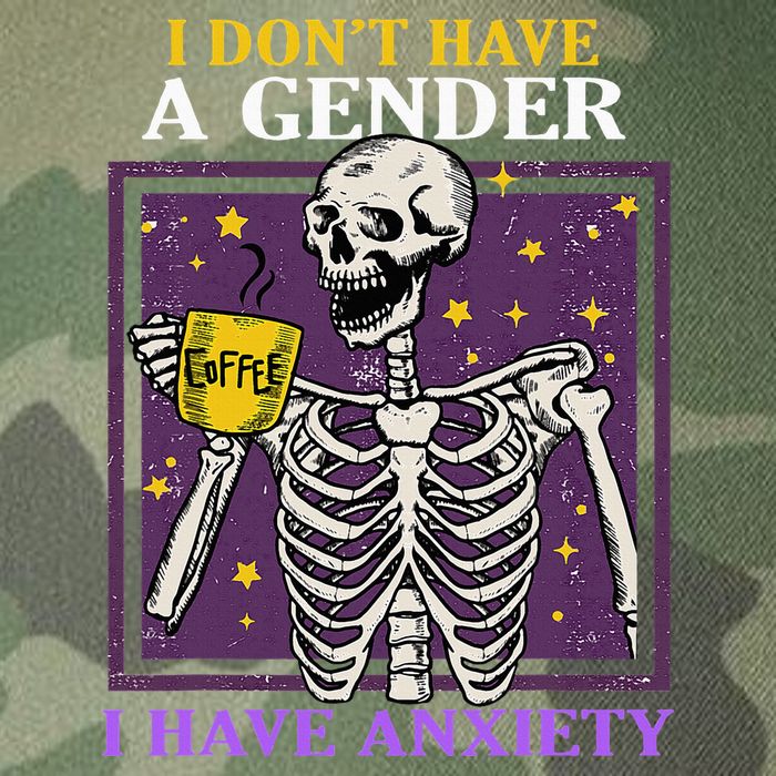I DonT Have A Gender I Have Anxiety Non Binary Skeleton Legacy Tie Dye Trucker Hat