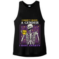 I DonT Have A Gender I Have Anxiety Non Binary Skeleton Ladies PosiCharge Tri-Blend Wicking Tank