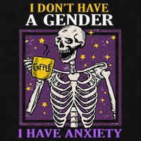 I DonT Have A Gender I Have Anxiety Non Binary Skeleton Ladies PosiCharge Tri-Blend Wicking Tank