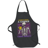 I DonT Have A Gender I Have Anxiety Non Binary Skeleton Apron
