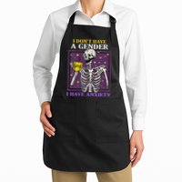 I DonT Have A Gender I Have Anxiety Non Binary Skeleton Apron